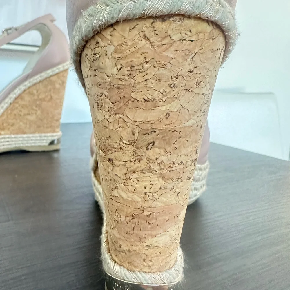 Jimmy Choo Blush Pink Cork Wedges - Picture 6 of 7
